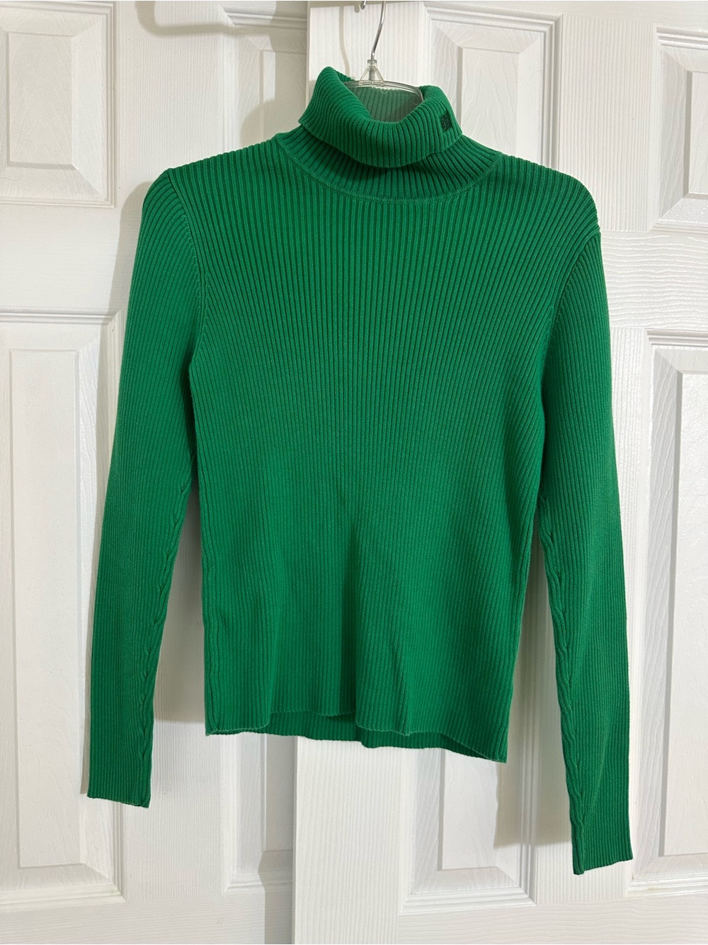 Vintage Polo Ralph Lauren Green Ribbed Turtleneck Sweater - Classic Women's Knit